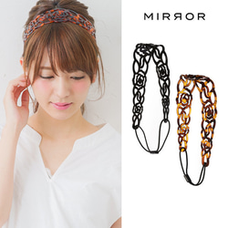 ラバー ヘアバンド【ローズ：ブラック／ブラウン】カチューム カチューシャ 痛くならない 薔薇 1枚目の画像