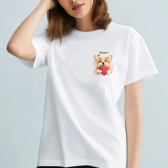 【 キュンです コーギー 】 Tシャツ　おしゃれ　かわいい　犬　ペット　うちの子　プレゼント　ギフト 2枚目の画像