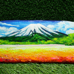 満月の夜の富士山と龍　パステル画　開運絵画 満月の夜の富士山と龍 パステル画 開運絵画
