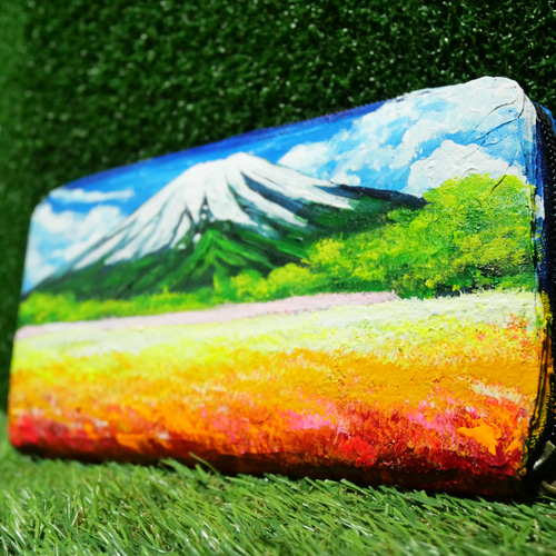 油絵 絵画 【コスモス畑と富士山 】 油絵 絵画 【コスモス畑と富士山 】