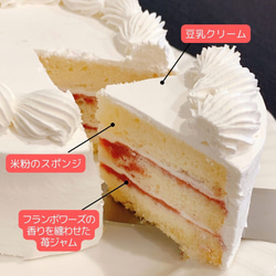 卵、乳、小麦、ナッツ類不使用　管理栄養士監修　7大アレルゲン除去ケーキ4号（12cm）☆誕生日におすすめ 3枚目の画像