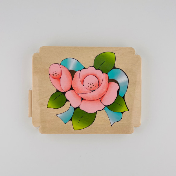 木製パズル　バラ⬜︎型 5枚目の画像