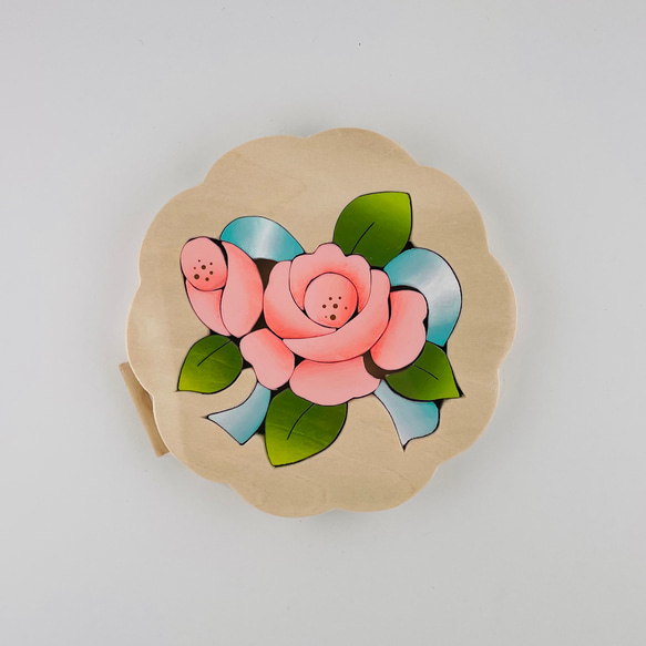 木製パズル　バラ花型 5枚目の画像