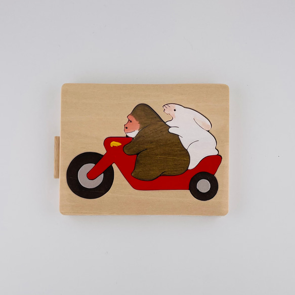 木製パズル　アニマルバイク 5枚目の画像
