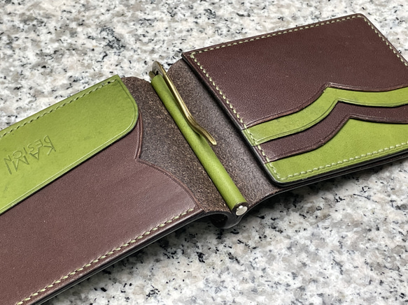 人と違うモノ【KAMI DESIGN】総手縫い　MONEY CLIP WALLET 11枚目の画像