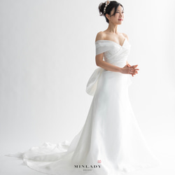 韓国風　バックリボン　ウェディングドレス 6枚目の画像