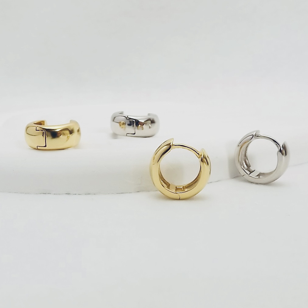 silver925 ワンタッチフープピアス　金属アレルギー対応　定番