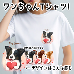 【 キュンです ボーダーコリー 】 Tシャツ　おしゃれ　かわいい　犬　ペット　うちの子　プレゼント　ギフト 1枚目の画像