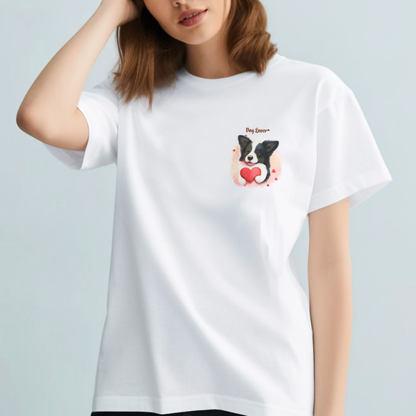 【 キュンです ボーダーコリー 】 Tシャツ　おしゃれ　かわいい　犬　ペット　うちの子　プレゼント　ギフト 2枚目の画像