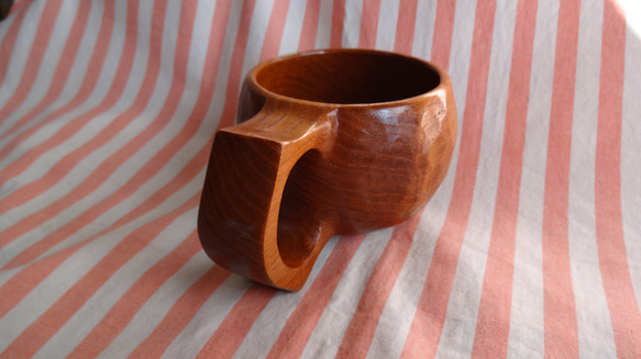 ケンポ梨の一木彫りコーヒーカップ. 9枚目の画像