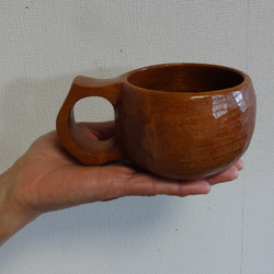 ケンポ梨の一木彫りコーヒーカップ. 4枚目の画像