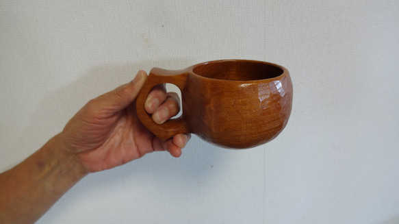 ケンポ梨の一木彫りコーヒーカップ. 3枚目の画像