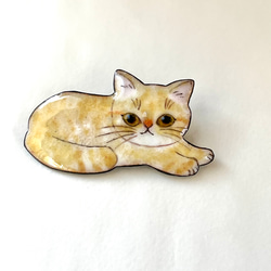 茶トラさんのブローチ ブローチ mamemamesha 通販 15871378｜Creema