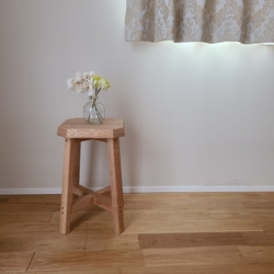 1点のみ】上品タモスツール ベンチ ローテーブル ナイトテーブル 無垢