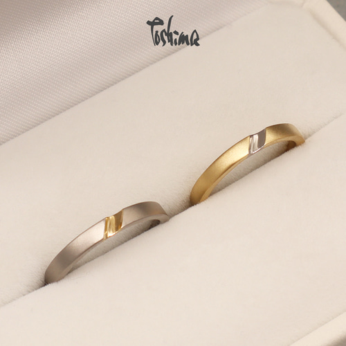 プラチナK18コンビ艶消し ペアリング マリッジリング 結婚指輪 プラチナK18コンビ艶消し ペアリング マリッジリング 結婚指輪