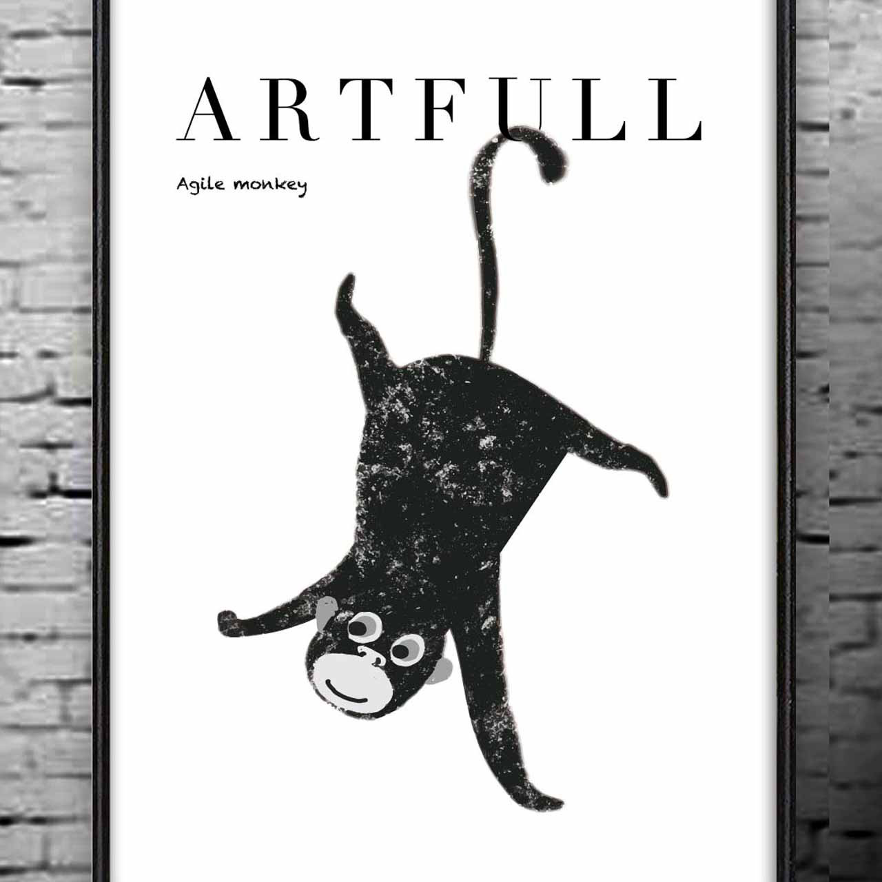 Artfull　サル　送料無料　イラスト　ポスター　A4　アートポスター　（アート　sei（新着順）で検索）1273