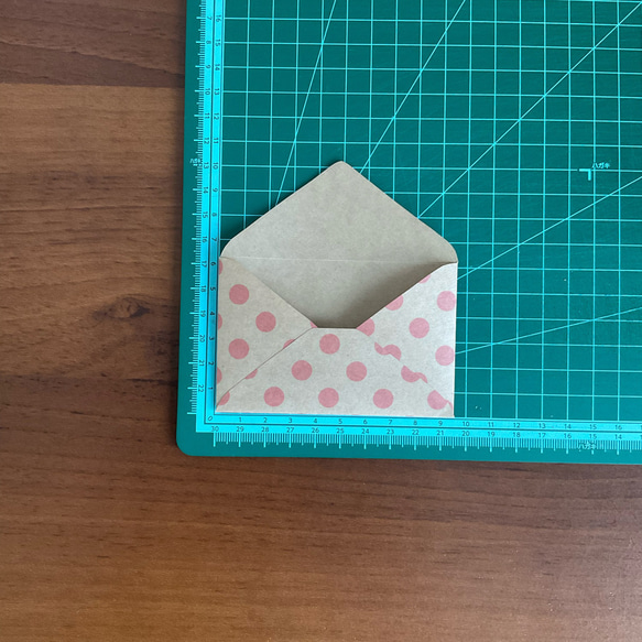 ミニ封筒　Sサイズ　クラフト紙　ピンク＆ネイビー 5枚目の画像