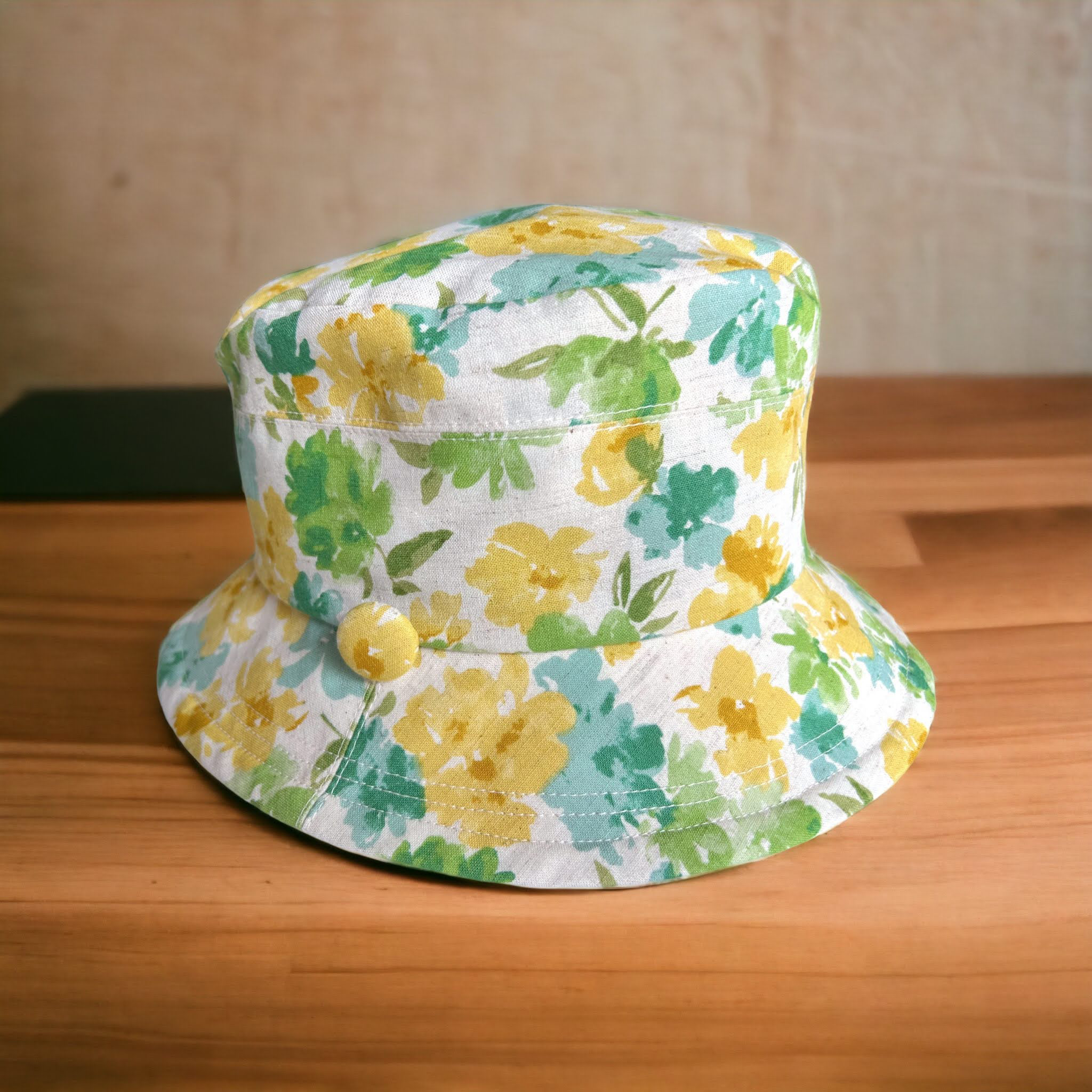 イエローとグリーンのフラワーバケットハット/Ⅿサイズ 4,828円