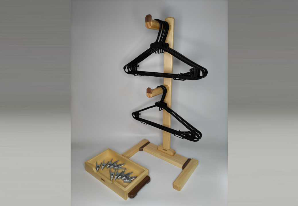 ハンガースタンド　着脱式トレイ付き
