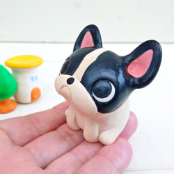 小さなフレブル人形　犬陶器　 2枚目の画像