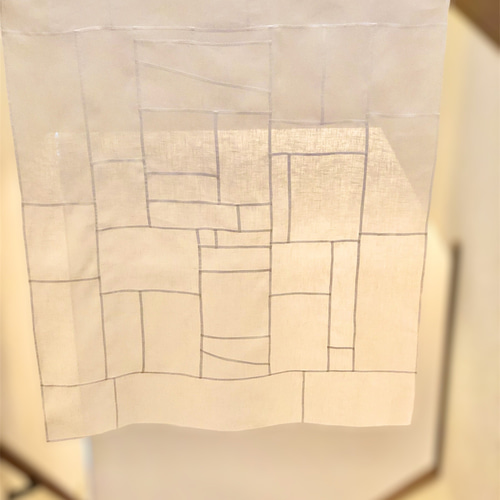 ポジャギ フレンチリネン マルチクロス カーテン 손끝세상（指先の世界