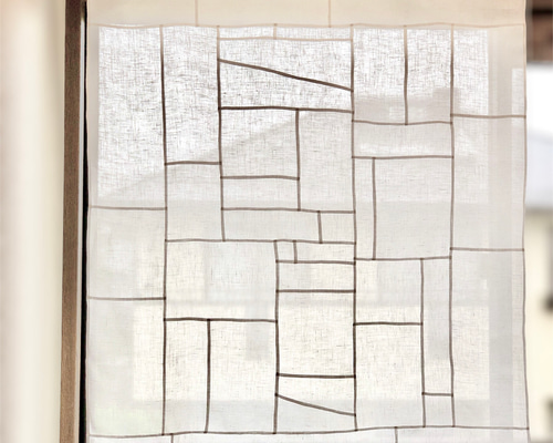 ポジャギ フレンチリネン マルチクロス カーテン 손끝세상（指先の世界