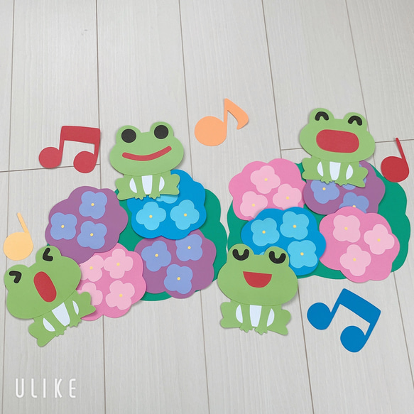 ♦♡*梅雨飾り**♡♦ 壁面飾り】6月 梅雨 あじさいとかたつむり•カエル SC026001 | 保育教材