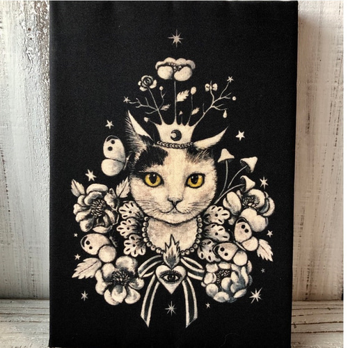 星月猫☆アート「三日月」絵画F0 複製画 木製パネル貼り 星月猫☆アート「三日月」絵画F0 複製画 木製パネル貼り