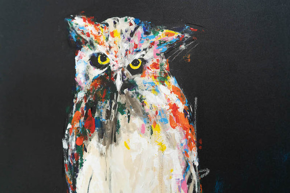 Title "owl"  contemporary paint 第7張的照片