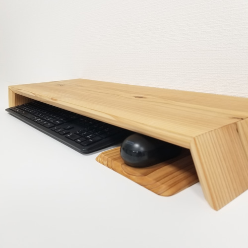 PC 木製　モニタースタンド　オーダー可　ラック　ハンドメイド　ナチュラル　台 受注生産 職人手作り パソコンモニターラック 卓上収納 モニター台