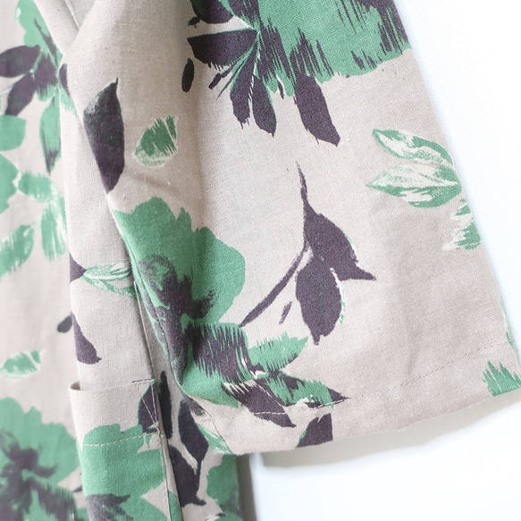 綠色大圖案成熟❣️高領連衣裙（自由/碎花） 第14張的照片