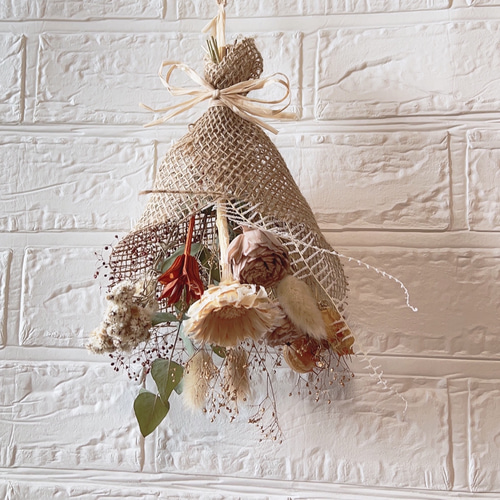 スワッグ 白 プリザーブドフラワー ドライフラワー スワッグ