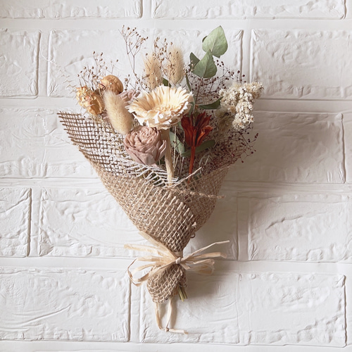 季節のミモザナチュラル　ドライフラワースワッグ33㎝ 季節のミモザナチュラルドライフラワースワッグ33㎝