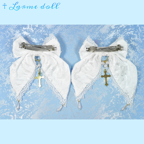 受注生産】《☥》プリンセスロリィタリボンバレッタ (カラー▷白  