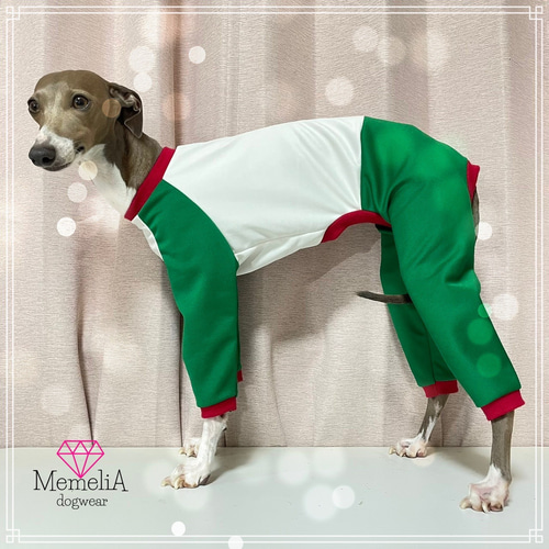 モスグリーンのロンパース　イタグレ服　犬服　ハンドメイド モスグリーンのロンパースイタグレ服犬服ハンドメイド