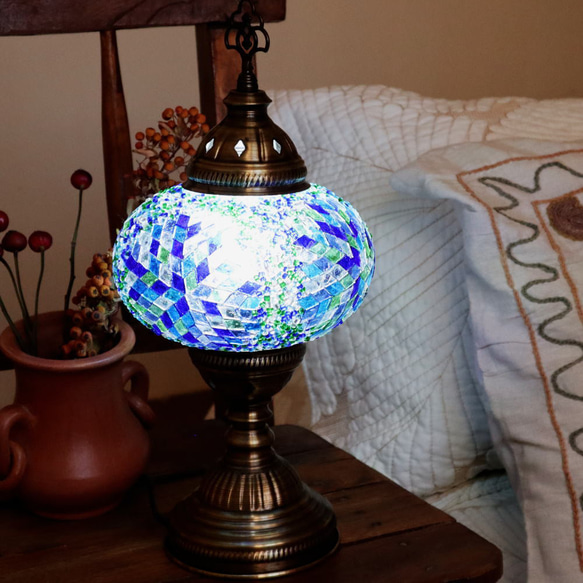 Turkish Mosaic lamp[Desk type]LARGE-Summer *Free shipping 第2張的照片