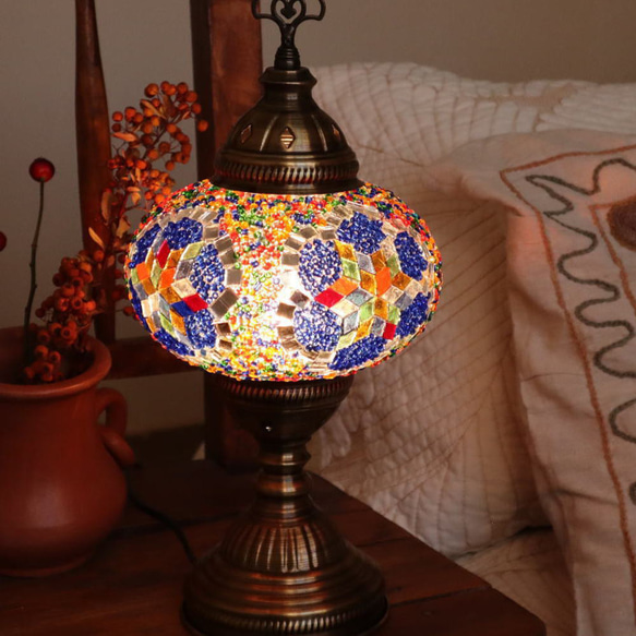 Turkish Mosaic lamp[Desk type]LARGE-Mix *Free shipping 第1張的照片