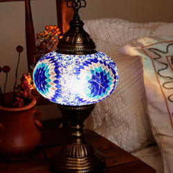 Turkish Mosaic lamp[Desk type]LARGE-Nazzar *Free shipping 第1張的照片