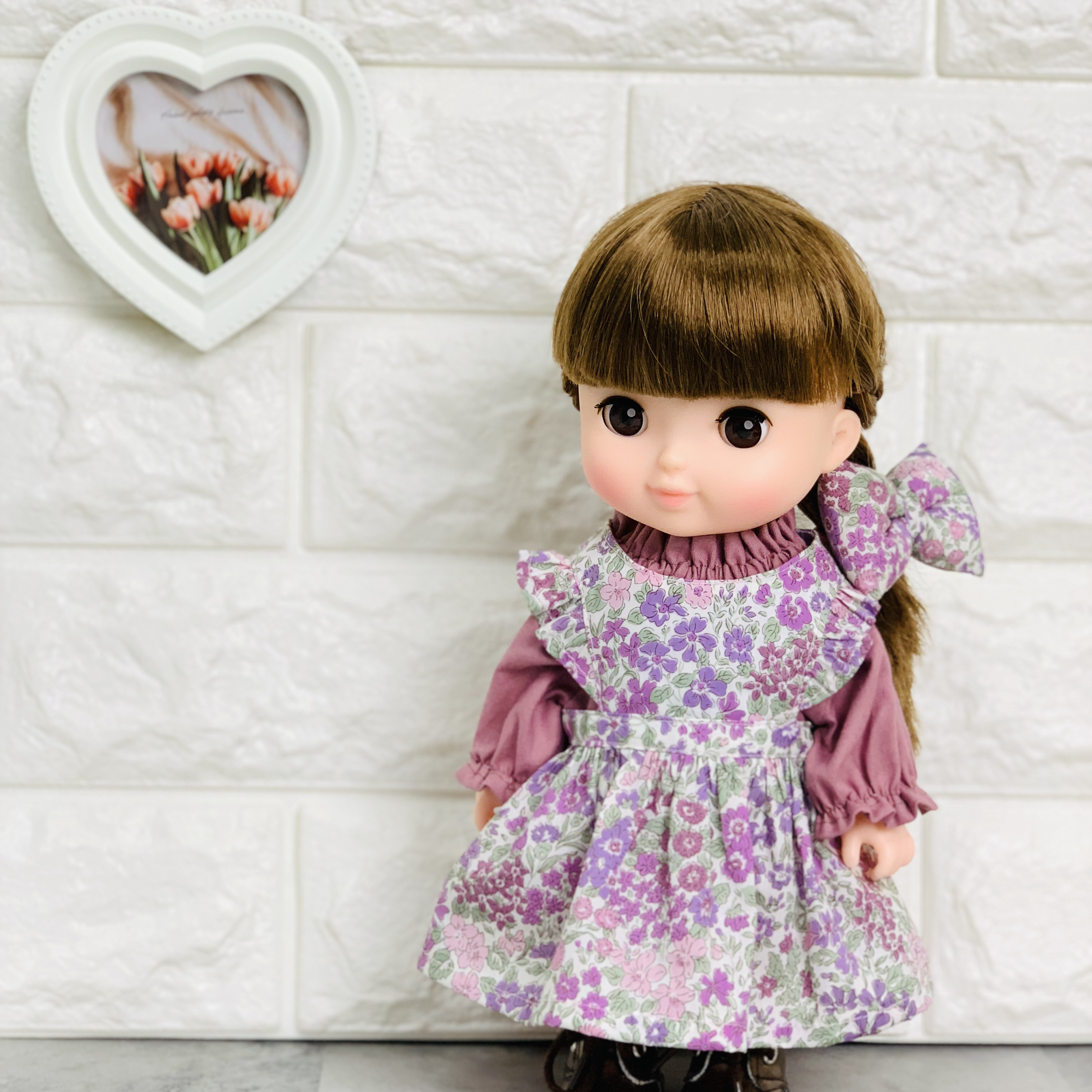 ワンピース 【mirei】お人形モチーフエプロンドレス