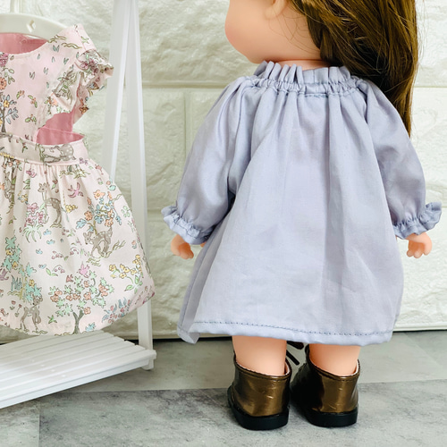 26cmドール お世話人形 エプロン ワンピース リボン スモック