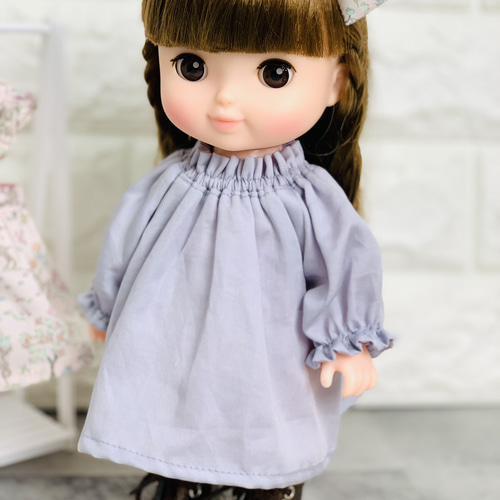 26cmドール お世話人形 エプロン ワンピース リボン スモック