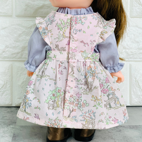 26cmドール お世話人形 エプロン ワンピース リボン スモック