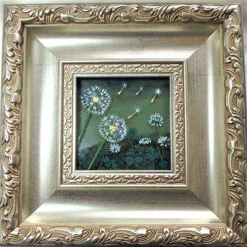 絵画　アクリル絵　額縁　ボード　タンポポ 絵画 アクリル絵 額縁 ボード タンポポ