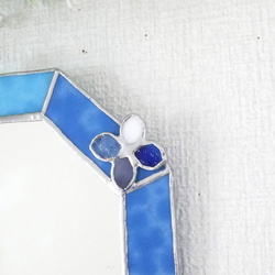 ✴︎:.｡. 紫陽花の青い八角形鏡♪　（size19.5/Max22）　 2枚目の画像