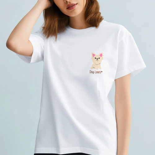 チワワ シンプル柄 毛色8色 】 Tシャツ おしゃれ かわいい 犬
