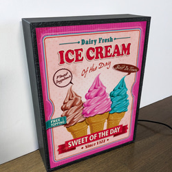 アイスクリーム ソフトクリーム スイーツ お菓子 洋菓子 レトロ ミニチュア サイン ランプ 看板 置物 ライトBOX 4枚目の画像