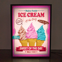 アイスクリーム ソフトクリーム スイーツ お菓子 洋菓子 レトロ ミニチュア サイン ランプ 看板 置物 ライトBOX 2枚目の画像