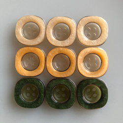 アンティーク ボタン 3個　ビンテージ 昭和 レトロ 個性的 ハンドメイド素材 日本製 ポップ アクセ キャンディ　飴 1枚目の画像