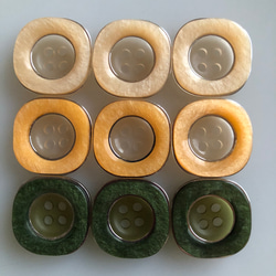 アンティーク ボタン 3個　ビンテージ 昭和 レトロ 個性的 ハンドメイド素材 日本製 ポップ アクセ キャンディ　飴 2枚目の画像