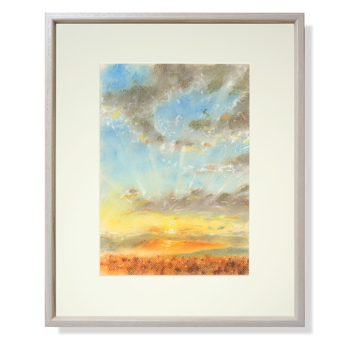 朝日(パステル画・マット紙付き) 絵画 パステル画生活 通販 朝日(パステル画・マット紙付き) 絵画 パステル画生活 通販